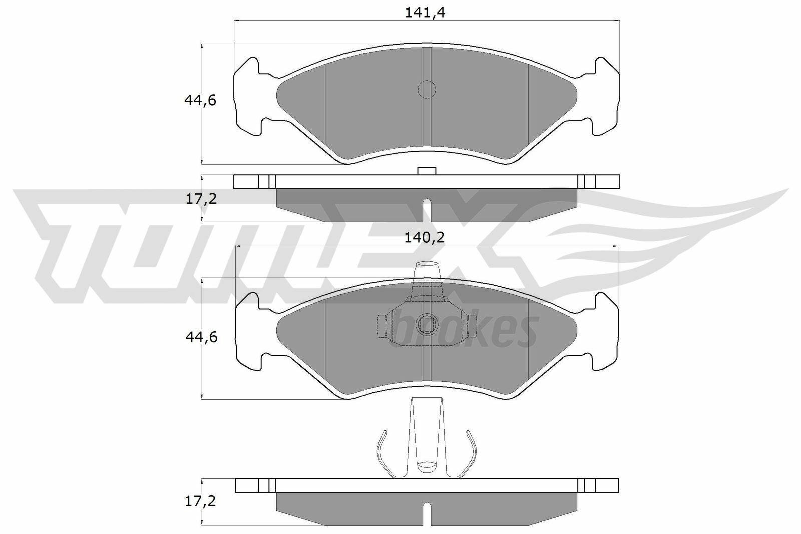 Sada brzdových destiček, kotoučová brzda TOMEX Brakes